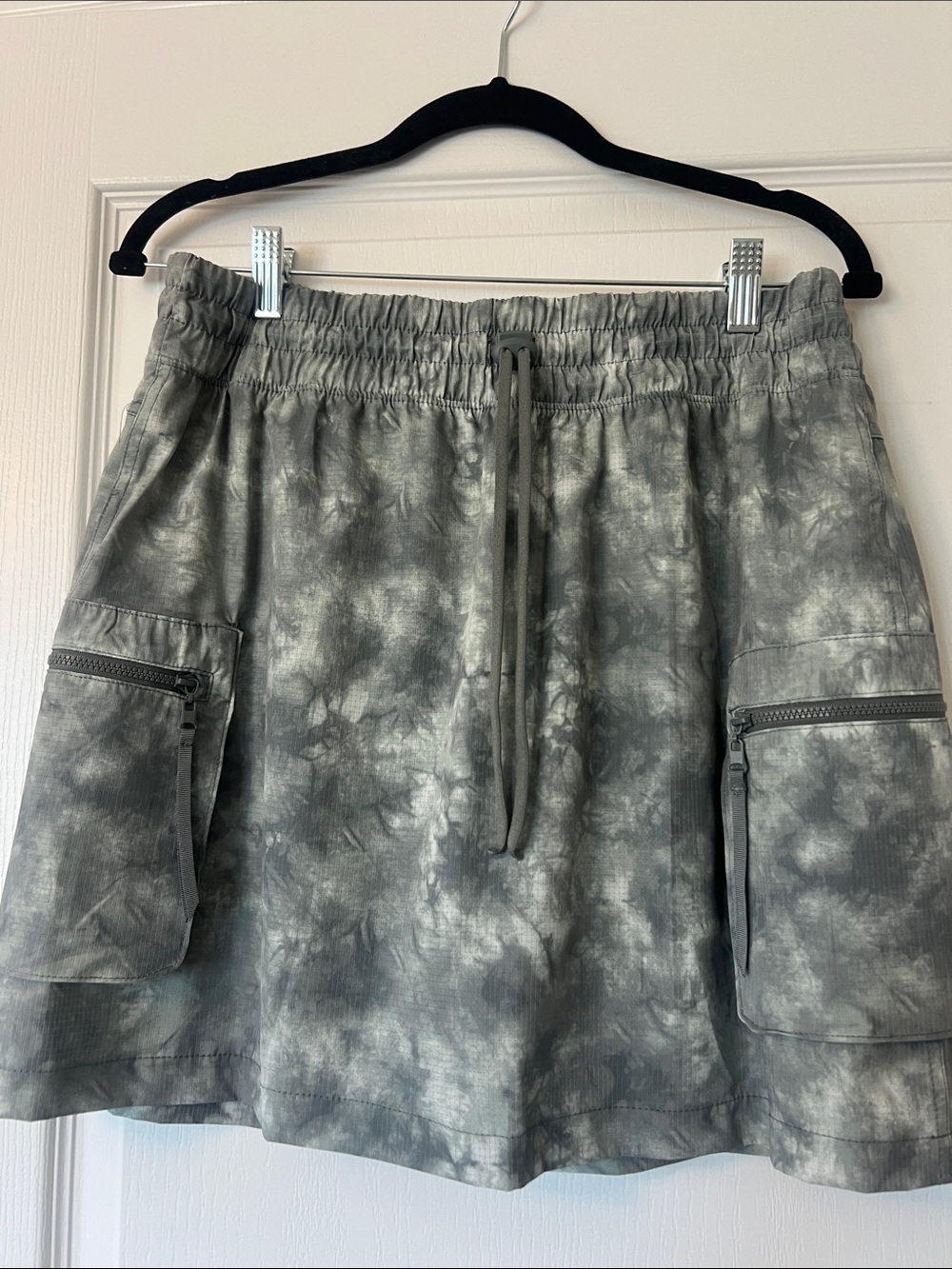 Apana Olive Green Tie-Dye Cargo Skort